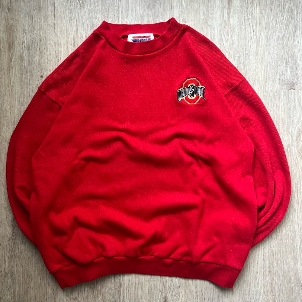 Vinage Ohio State Buckeyes Knit Thermal Sweatshirt Red Men’s Large Essential
